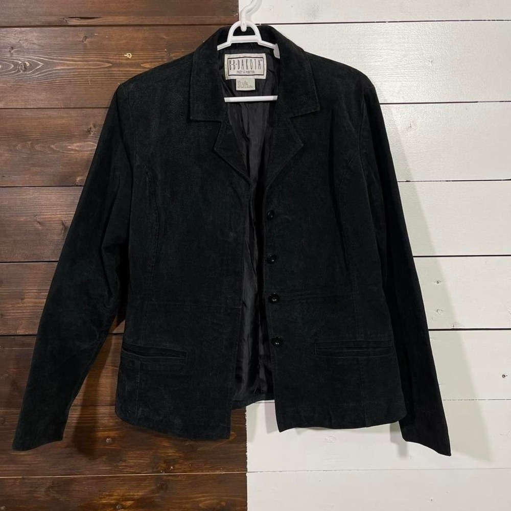Vintage Black Suede Leather Jacket